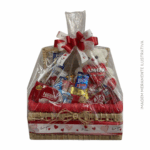 Cesta De Chocolate com Pelúcia - Tamanho G - Embalagem Vermelha