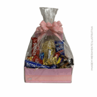 Cesta De Chocolate - Tamanho P - Embalagem Rosa