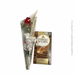 Rosa Vermelha com Ferrero Rocher Ao Leite